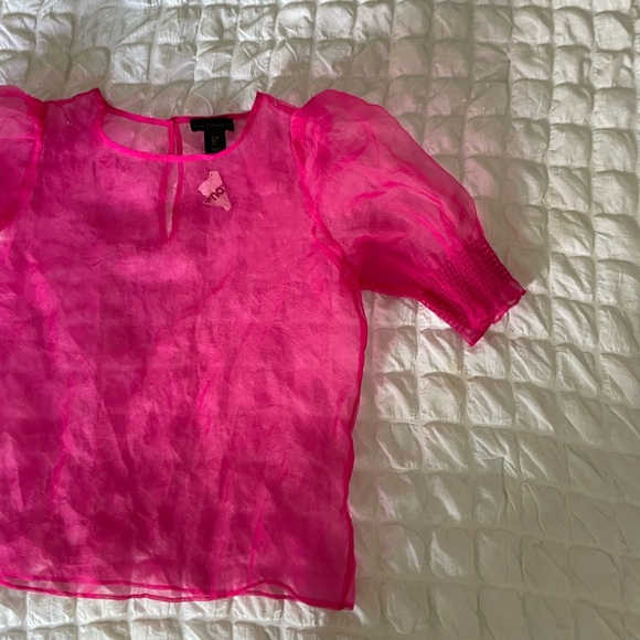 House of Harlow 1960 Pink Organza sheer blouse - Picture 2 of 6